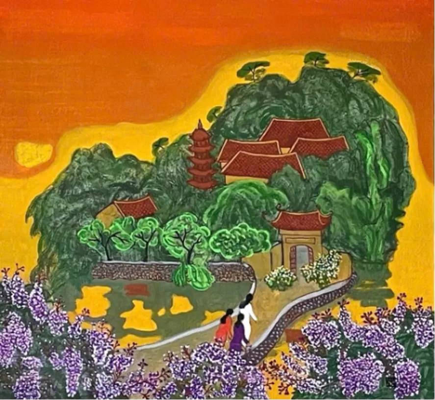 Tranh: Chùa Trấn Quốc