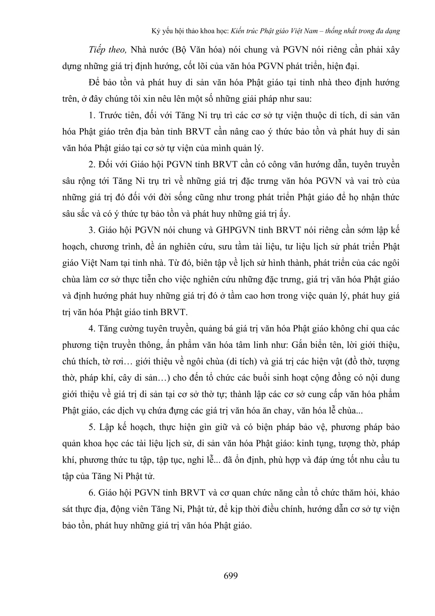 Giải pháp bảo tồn di sản văn hoá Phật giáo tỉnh Bà Rịa - Vũng Tàu (cũ)